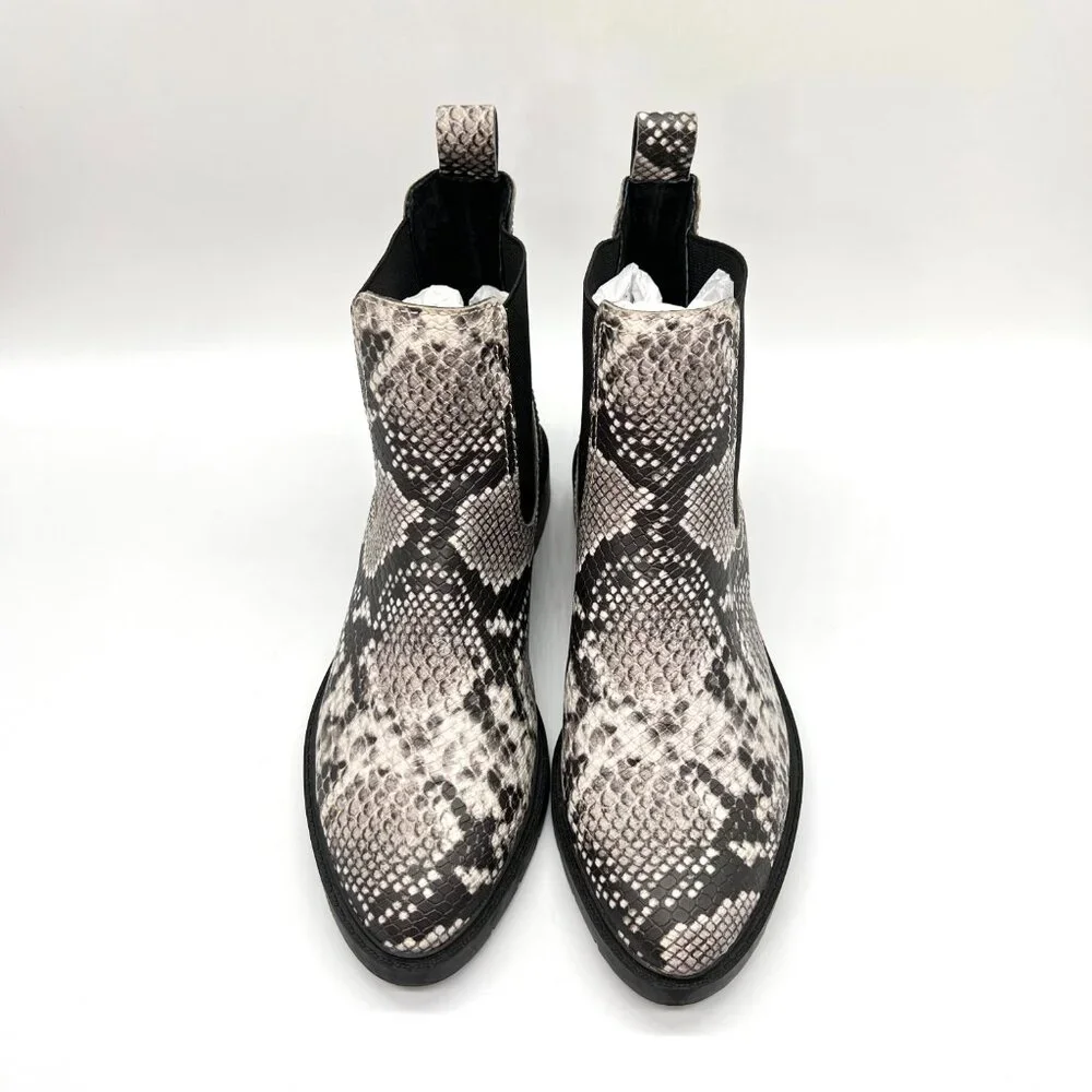 Treasure And Bond Size 6 6M Black White Snakeskin Ankle Boots‎ Booties Shoes